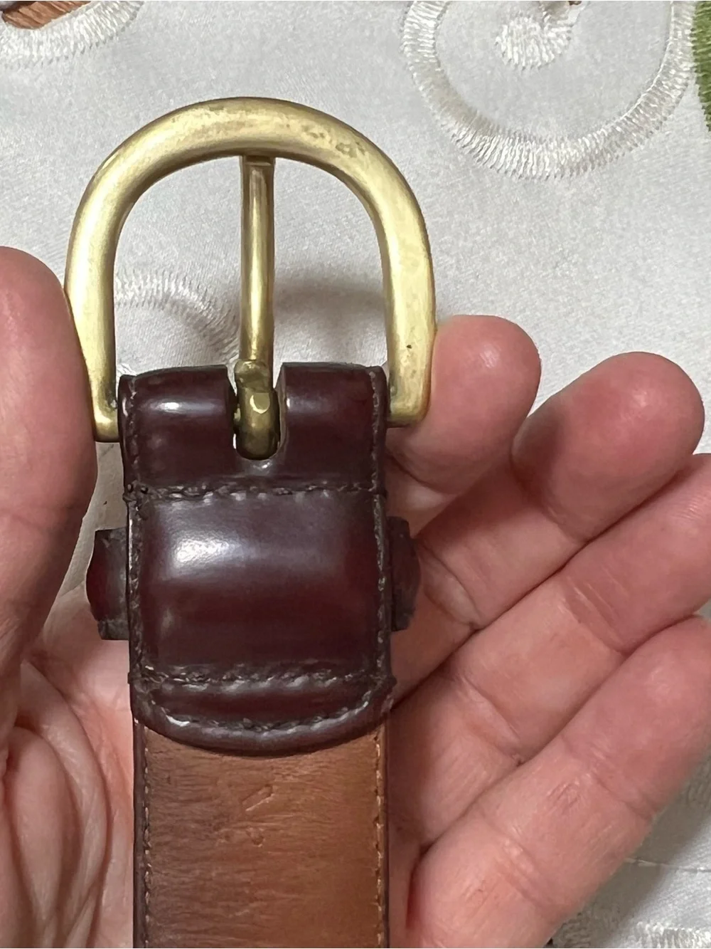 Coach women’s Dark Brown Leather Belt with Brass Buckle size 32